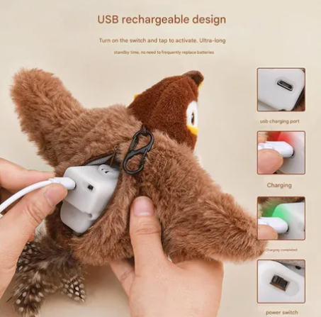 Q - Peluche Eléctrico para gatos aletea